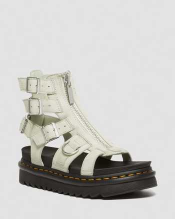 Olson Tumbled Nubuck Leather Gladiator Zip Sandals