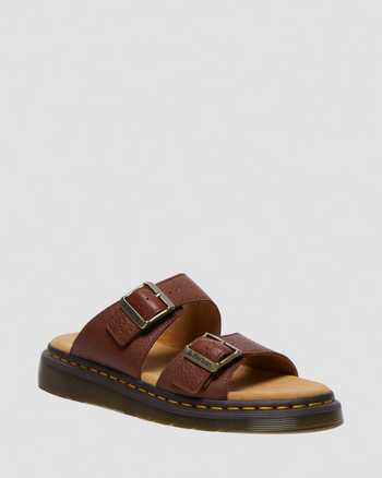 Josef Ambassador Leather Buckle Sandal Slides