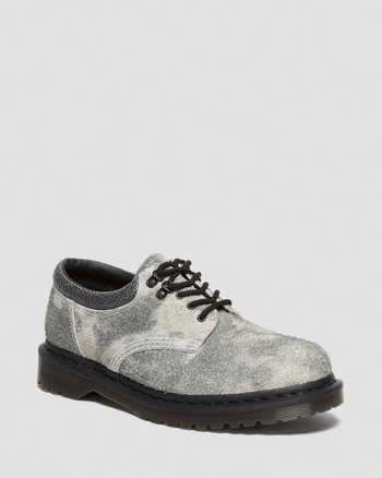 8053 Stonewashed Suede Casual Shoes in Grey+Black+White