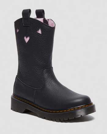 Junior Heart Nappa Patent Leather Pull-on Boots