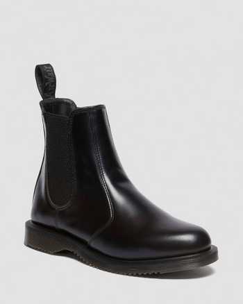 Flora Smooth Chelsea Boots in Black